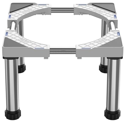 DEWEL Base for Fridge Base, Height 28-31CM, Adjustable Base for Dishwasher, Freezer, Kitchen Cabinet and Static Household Appliances 43-67CM with 4 Sturdy Feet, White