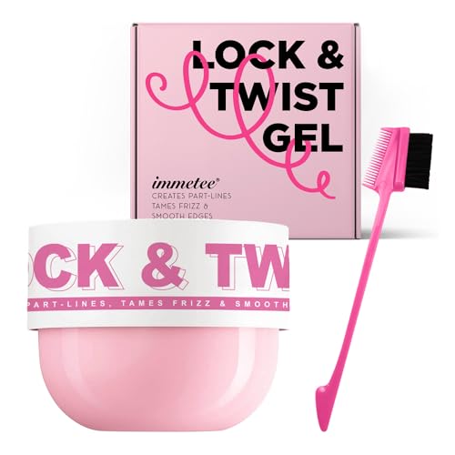 immetee Gel Para Trenzas Africanas Fuerte,Braid Gel,Gel Fijador Pelo,Smooth Edges,Hidratante Capilar,Fijación Fuerte,Sin Residuos,Efecto Anti-Frizz.200g (Rosa)