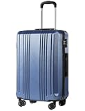 Coolife Luggage PC+ABS Hardshell Suitcase with TSA Lock, Spinner Carry On Lightweight (ice blue, S(20in_carry on))