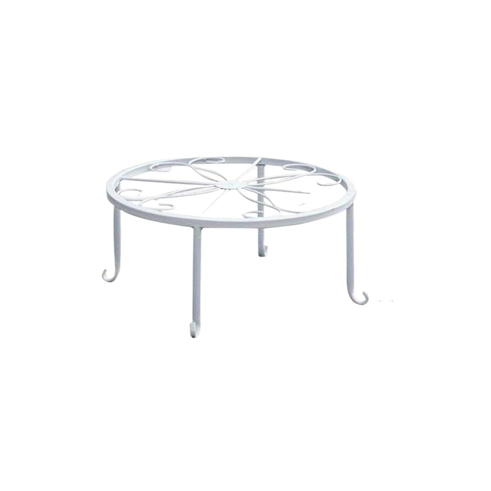 GHHZML Plant Riser 1 Pcs Metal Flower Pot Holder Heavy Duty Cast Iron Plant Stand Tall Vintage Indoor Outdoor(WHITE)