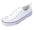 Shop Pretty Girl Women's Casual Canvas Shoes Solid Colors Low Top Lace up Flat Fashion Sneakers (8, White)
