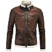AOWOFS Men's Leather Jackets Aviator Bomber Jacket Men Brown Motorcycle Shearling Suede Coat