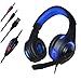 Produktbild Altsommer Gaming Headset für PS4 PC Xbox One, 3.5 mm Stereo Gaming LED Licht Over Ear Kopfhörer mit Mikrofon für Computer Mac Nintendo Switch Tablet mit Noise Cancelling & Lautstärkeregelung (Blau)