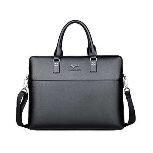 OCCIENTEC Business Laptoptasche 15.6 Zoll Herren Aktentasche Notebooktasche PU Leder Arbeitstasche Business Handtasche Schultertasche Umhängetasche für Damen und Herren für Laptop Arbeit Büro Schwarz Cover