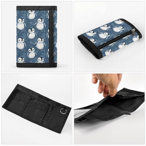 Cute Penguins Print Wallet for Men, 8 Credit Card Holder Slim Minimalist Front Pocket Small Mens Bifold Wallets4
