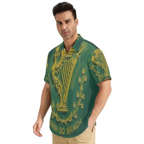Chemise hawaïenne décontractée verte pour les vacances d'été homme S
