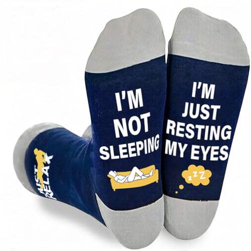 Zemolo Funny Socks for Men Husband Dad Grandad Resting Socks Gift Size 6-11