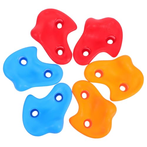 Parliky 6 pezzi Kit Prese da Arrampicata per Supporti Parete in PP Resistenti e Facili da Installare per Pareti Indoor e Outdoor Accessori per Giochi e Arrampicata Sicura