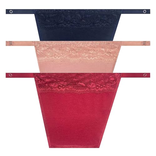 Image of Cotton Clip-on Mock Lace Camisole for Women,Deep Neck Cleavage Cover Cami Secret