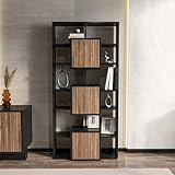 armoire noire alinea 2 Armoires DECOROTIKA Monaco Bibliothèque Hauteur de 176 cm Armoires et Niches  Options de Couleurs  Rangement (Noir et Alina)