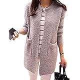 [1/2style] [ニブンノイチスタイル] カーディガン コーディガン春 秋 冬 ロング ニット トッパー レディース (グレー, L)