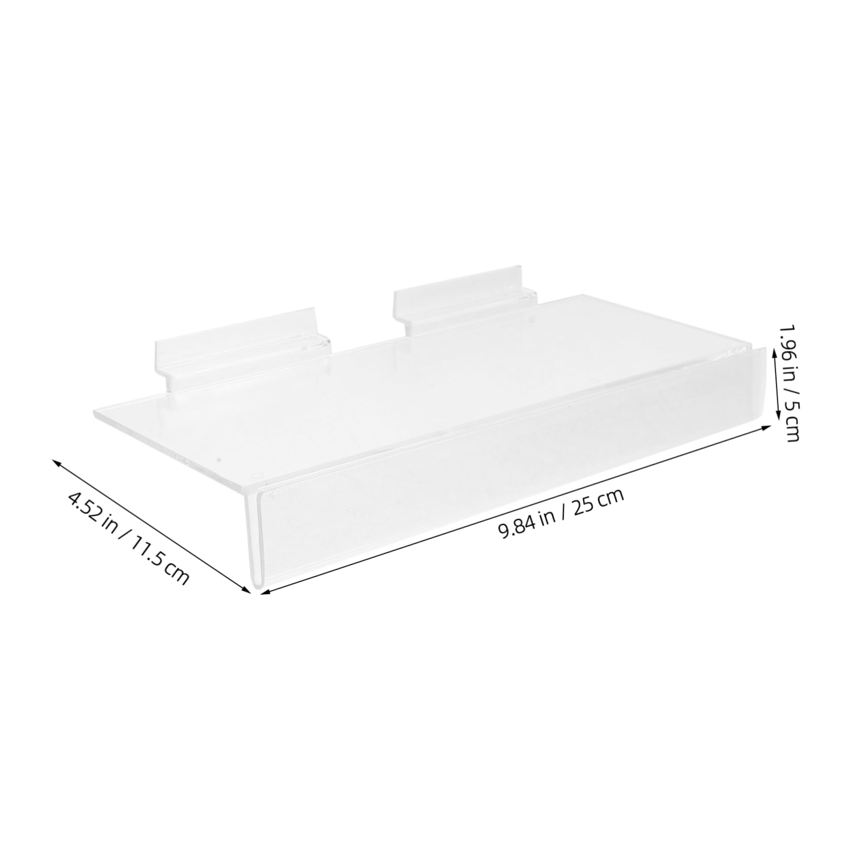 6 Pack Klar Acryl Schuh Regale für Slatwall Display Schwimmende Wandmontage Rechteckige Regal für Schuhe