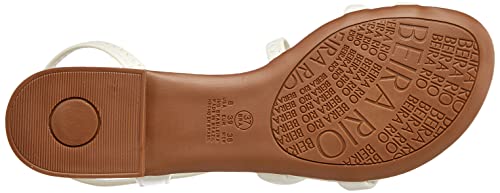 Sandália Feminina Beira Rio Rasteira Pele Stretch Salto Flat Off White 37