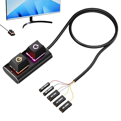 Botón de encendido para PC con pulsación mecánica externa y luces LED RGB dinámicas