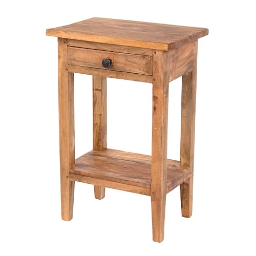 DESIGN DELIGHTS Rustikaler Vintage Telefontisch PLANTA | 52x34cm (HxB), Mahagoni Massivholz | Blumenhocker, Flurtisch, Beistelltisch, Nachtschrank mit Schublade | Farbe: 02 Hellbraun DESIGN DELIGHTS Rustikaler Vintage Telefontisch PLANTA | 52x34cm (HxB), Mahagoni Massivholz | Blumenhocker, Flurtisch, Beistelltisch, Nachtschrank mit Schublade | Farbe: 02 Hellbraun