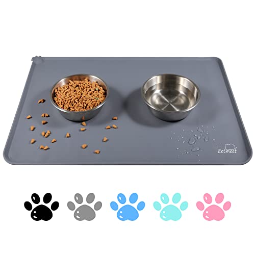Eetmeet Dog & Cat Food Mat: Waterproof Bowl Mat for Food & Water Bowls