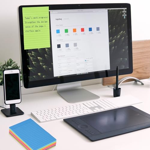 ZCZN Notas Adhesivas con Rayas, Pack de 8 Bloc de Notas,100 x 150 mm Notas Autoadhesivas, 40 Hojas por Bloc, Total de 320 Hojas, 8 Colores - imagen 7