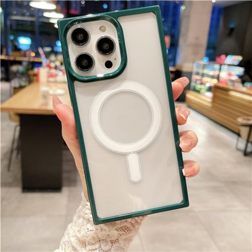 Housse de protection propre haut de gamme et étui magnétique vert pour iPhone 13 Pro