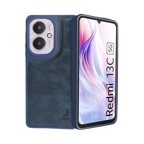 Image of AIBEX Shield Back Cover Case Compatible with Xiaomi Redmi 13C 5G Back Cover | Flexible Vegan Leather | Full Camera Protection | Raised Edges | Super Soft-Touch | Bumper Case