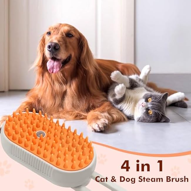 Cloud Care Cat Brush, Cat Steam Brush for Shedding, 4-In-1 Self-Cleaning Pet Steam Brushs for Long and Short Hair Cats and Dogs Grooming Supplies-iinrrHHX