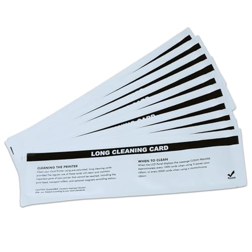 Caalii Kit de tarjetas de limpieza para impresora de tarjetas de identificación Badgy 200/100, un juego de 10 tarjetas, mantenimiento diario con kit de limpieza para mantener el rendimiento de