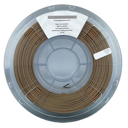 PET-GF 3D Printing Filament 1kg 15% Glass Fiber Reinforced High Temp Industrial Consumables(Brown 1kg 1.75mm)