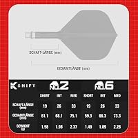 Target Darts K-Shift No.2 Integrated Flights & Shafts | K Shift Nr. 2 Flight & Shaft System, klar – K-Flex Intermediate Shift Spin Base, professionelles Dartzubehör – Ansicht 6