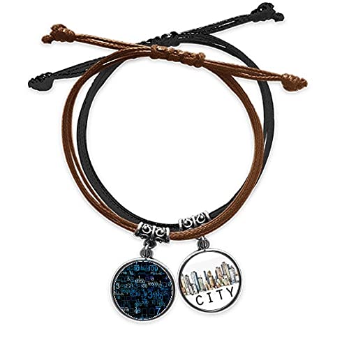 Bracelet corde main avec illustration digitale virgule en cuir Sidi pour homme