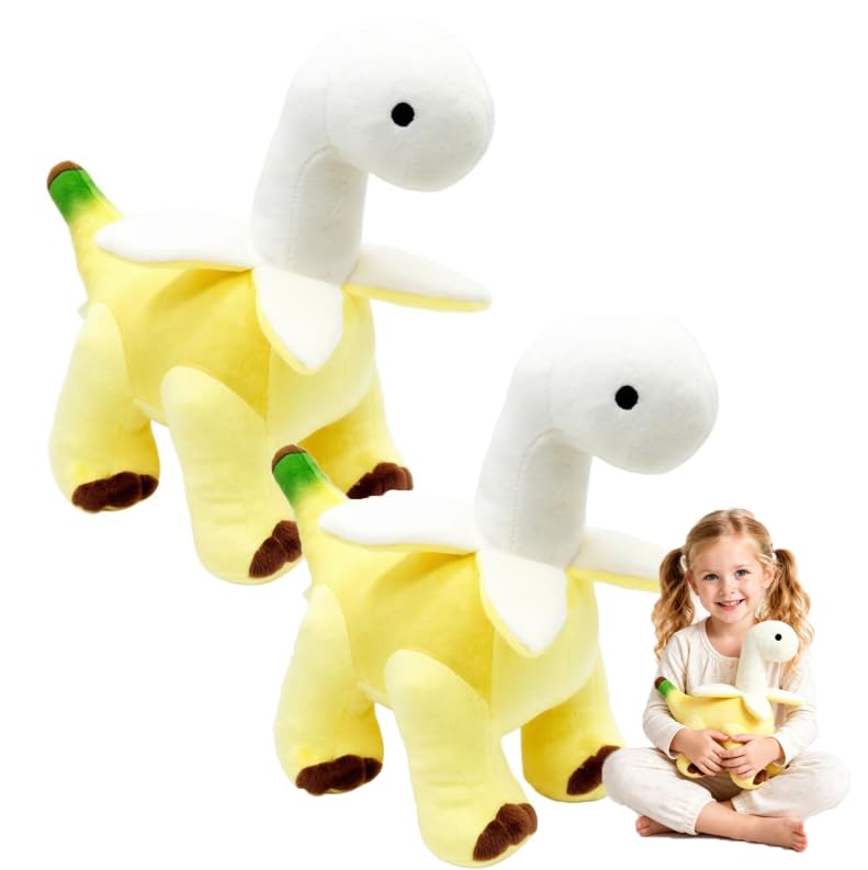 Peluche de dinosaurio plátano con cuello extraíble de 1 unidad