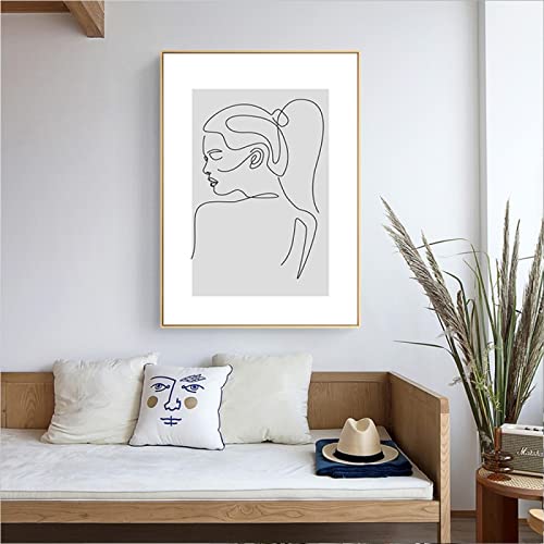 Affiche nordique visage minimaliste pour créer un décor mural chic dans votre salon moderne