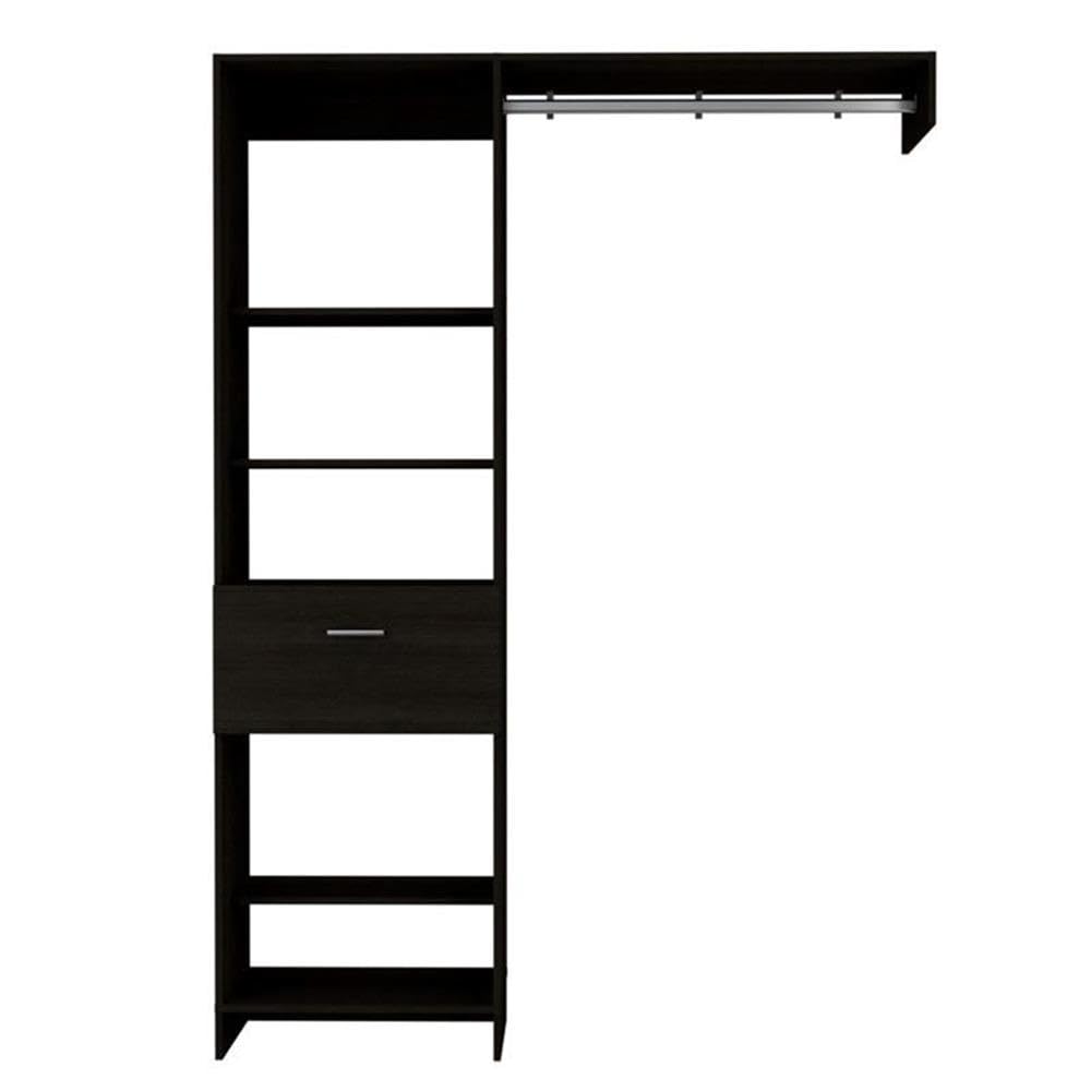 TUHOME Manchester 150 Closet System Engineered Wood Closet Systems in Black