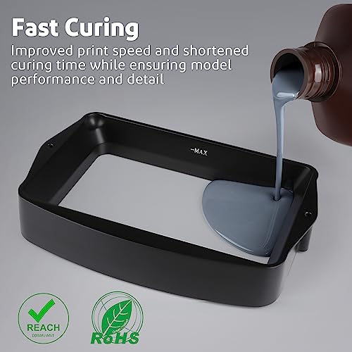 Image of ELEGOO Upgraded Standard Resin 2.0, Resin for 3D Printer with High Precision, Low Odor, Higher Toughness, 405nm UV Curing Photopolymer Resin for Mars Saturn MSLA DLP LCD 3D Printing (Grey 2000g)