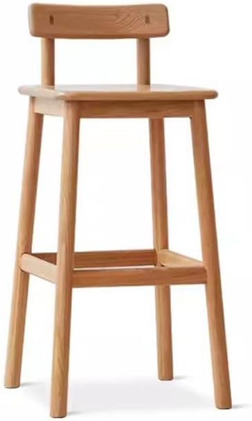 Comfortable Desk Chair Solid Wood Bar Chair Tall Living Room Dining Chair Concave Leisure Chair Wood Color Island Chair Size: 15 Inches Home Office Desk Chairs