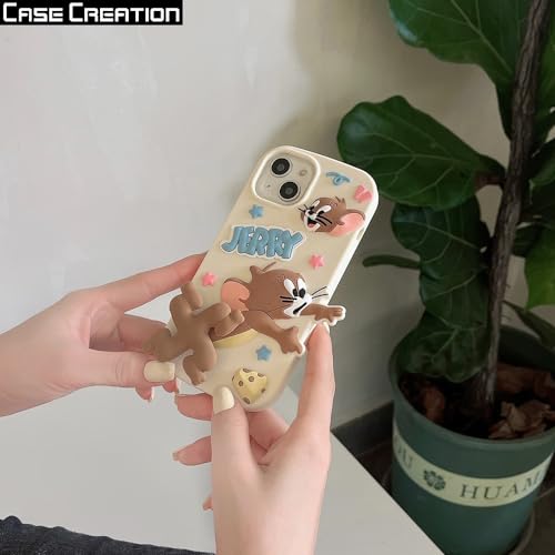 Image of COVERLY for iPhone 12 Pro Cartoon Case, 3D Playing Fidget Spinner Game Cute Full Protective Back Case Soft Silicone Fashion Aesthetic Phone Cover for Apple iPhone 12 Pro (Beige)