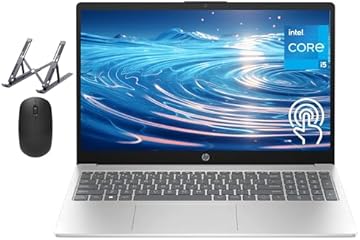 15.6" Touchscreen Laptop, Intel Core i5 Processor, 16GB RAM, 512GB SSD, Numeric Keypad, Bluetooth, Wi-Fi, Long Battery Life, Windows 11 Home, Alpacatec Accessories, Silver