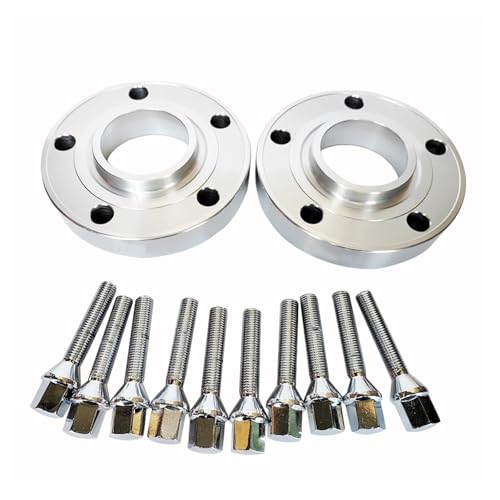 Entretoise Roue Entretoises De Roue 5 X 120 Mm 72,6 Mm avec Boulons Coniques 12 X 1,5 Mm pour BMW E30 E36 E38 E60 E65 E90 E91 E92 E93 F01 F02 Élargisseurs Voie(30mm Silver)