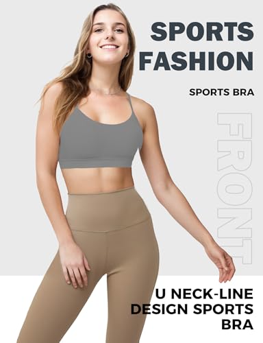 Image of Buauty Sports Bra for Women, Y Back Bralette, Light Support Backless Workout Bra with Removable Pads for Yoga Pilates Gym
