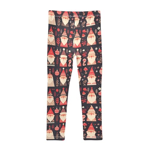 KLL Christmas Texture Gnomes Red Candies Toddler Girl Athletic Leggings Soft High Waisted Pants Sports2