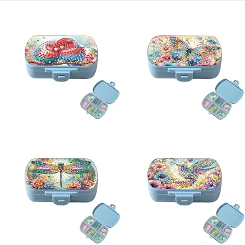 Image of ARTopet Diamond Art Painting Mini Storage Box with 6-grid Creative Design Compact Portable Small Case for Purse Travel Daily (4Pcs)