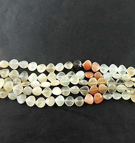 Multi Moonstone Heart Beads en briolettes facettées de 9-10mm pour création de bijoux uniques