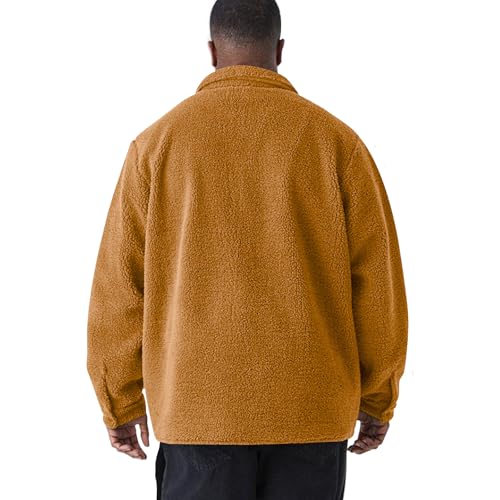 Winter Jackets for Men Fleece Lined Vintage Plush Warm Big and Tall Thicken Zip Up Long Sleeve Hunting Streetwear2