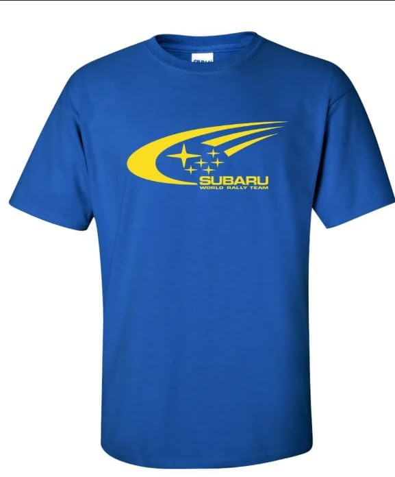 Subaru Official World Rally Team T Tee Shirt Impreza Sti WRX Boxer JDM New Blue (US Alpha Small Regular Regular Blue)