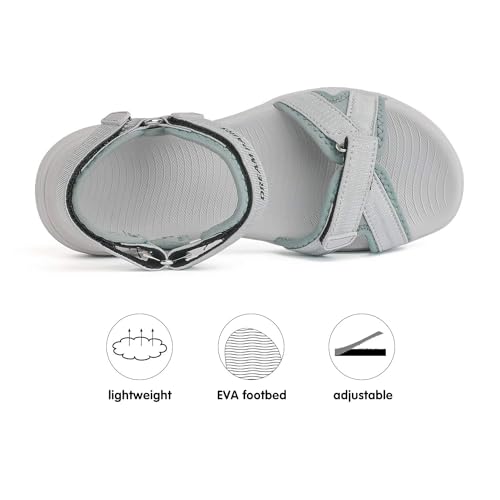 DREAM PAIRS DREAM PAIRS Women's Sport Athletic Sandals Outdoor Hiking Sandals,Size 9,Grey,QDL19001L