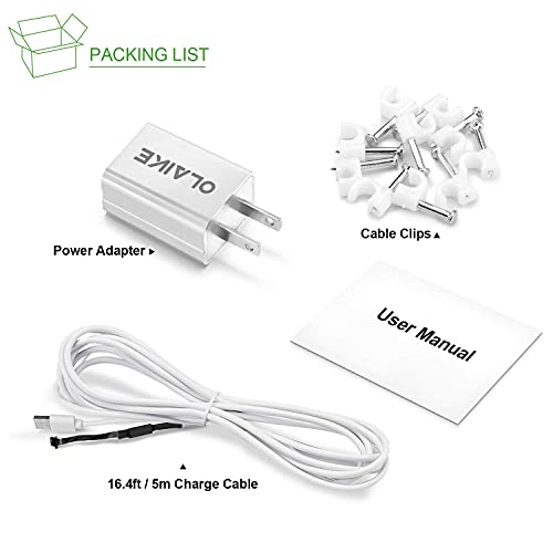 Olaike 5M/16 Ft Charge Cable With Dc Power Compatible With Video Doorbell 2 & 3 & 3Plus, Weatherproof Cable To Continuously Charge,No Need To Change The Batteries Any More,White-5M #TOP5
