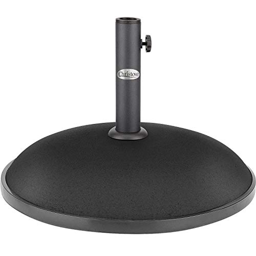 CHRISTOW Garden Parasol Base 25kg Round Patio Umbrella Weight Outdoor Sun Shade Canopy Stand Holder Heavy Duty Compound Concrete