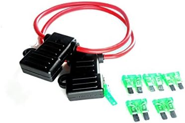 Two Inline Fuse Holders 10 AWG Wire With Qty 6 - 30 Amp Fuses