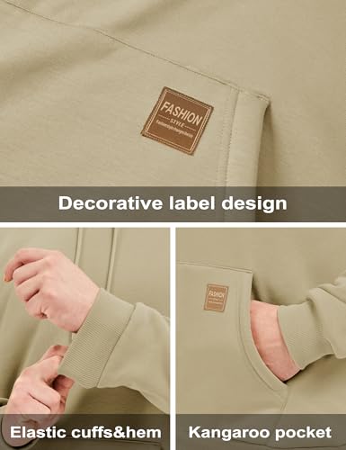 MAGCOMSEN Men's Hoodie Pullover Fleece Sweatshirts Heavyweight Sherpa Lined Thick Warm Winter Hoodies with Kangaroo Pocket4