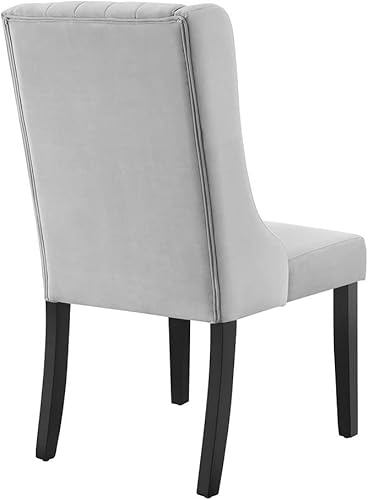 Miniatura 5 de Modway Renew Parsons Performance - Sillas auxiliares de terciopelo para comedor, juego de 2 unidades, color gris claro