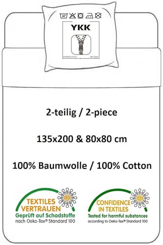 Jerry Fabrics Golden Retriever Wende-Bettwäsche-Set Bettbezug 135x200 Kissenbezug 80x80 Reißverschluss 100% Baumwolle Hund Katze Welpen
