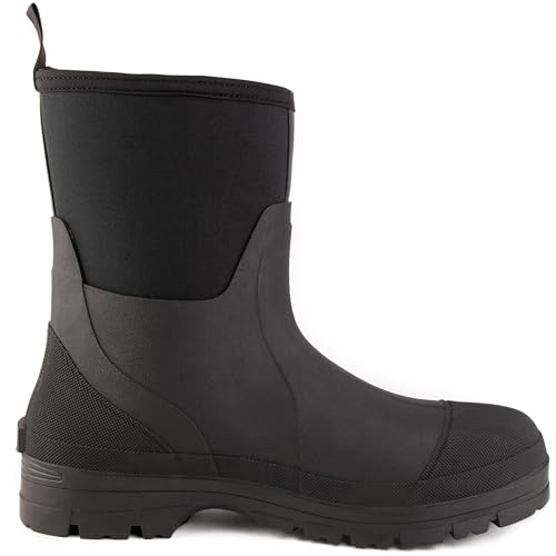Savage Island Arran Kurze Neopren-Gummistiefel – Isolierte, warme in Schwarz und Grün